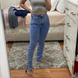 Missguided Light Blue Straight Leg Jeans